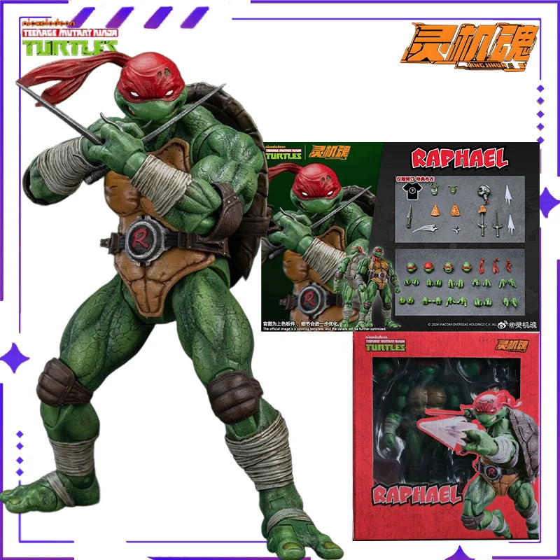 Lingjihun Original New Product Ninja Turtles Raphael Michelangelo Anime Finished Product Movable Doll Model Toy Handmade inStock