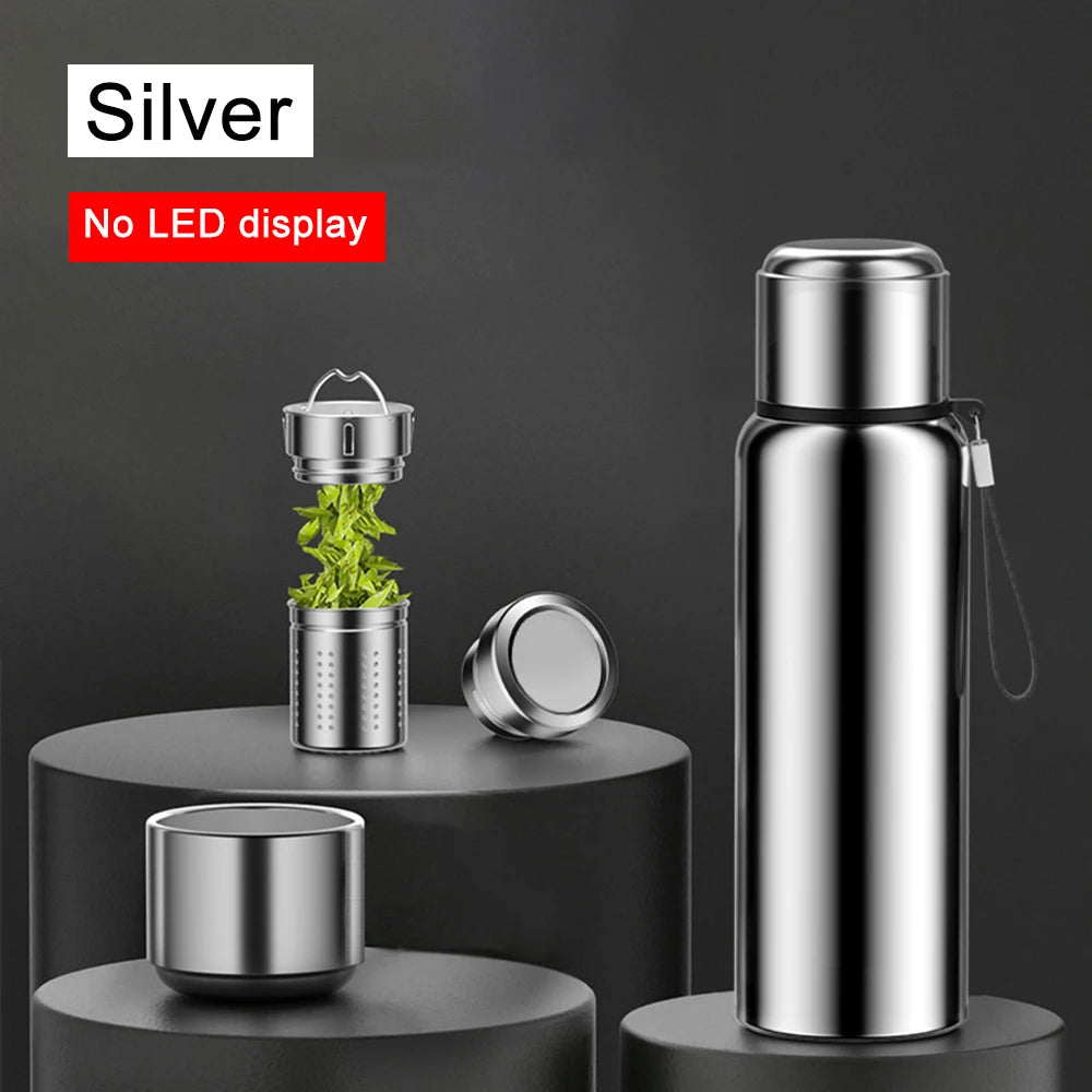 600-1500ml 316 Stainless Steel Thermos Bottle LED Temperature Display  Thermal Mug Vacuum Flask Water Bottle For Outdoor Camping