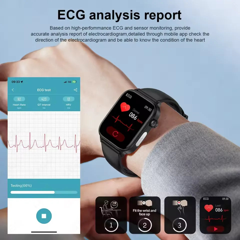 2025New ECG+PPG AI Health Diagnose Smart Watch Men Women Clock Blood Lipid BP Uric Acid Heart rate Tracker For Xiaomi Smartwatch