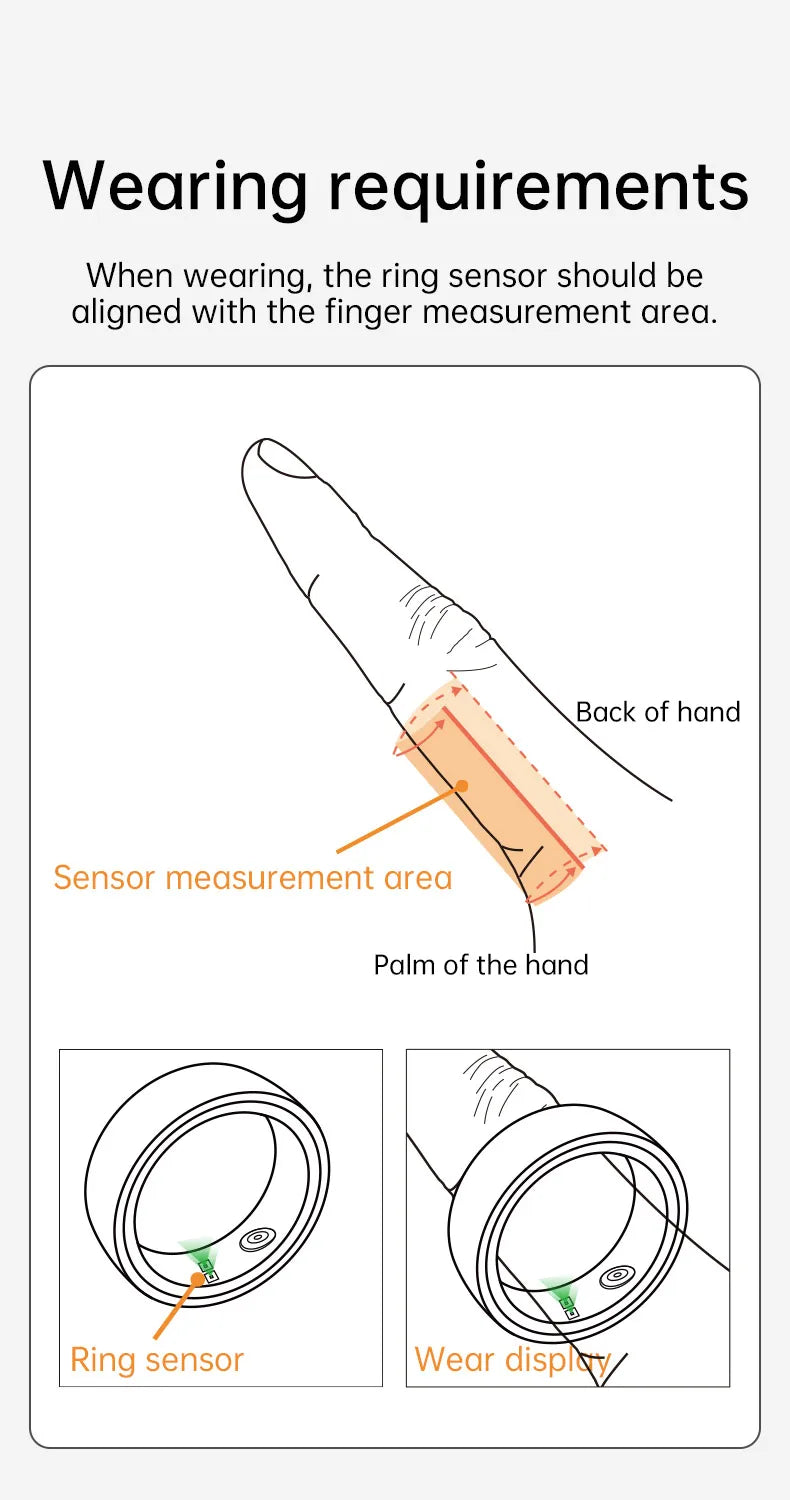Smart Ring Bluetooth 5.1 Sleep Camera Remote Control Multiple Exercise Modes Wearable Fitness Ring
