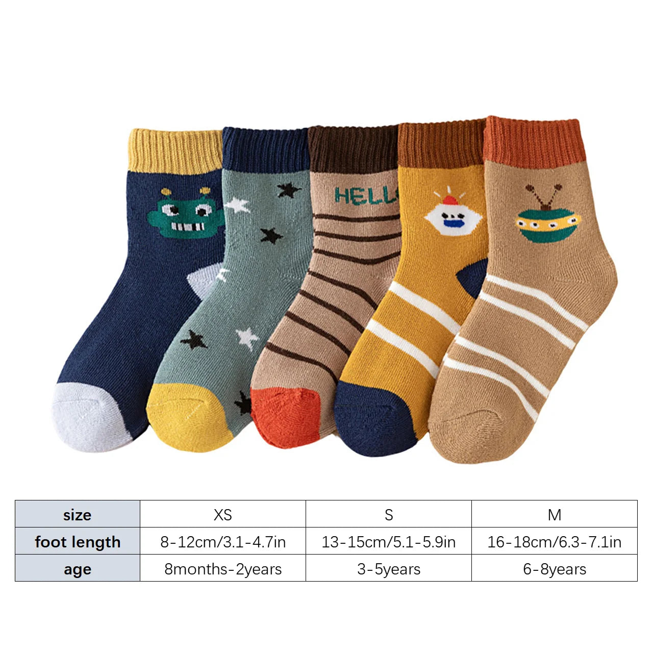 Thick Warm Floor Socks for Kids Cute Cartoon Baby Socks Mid Tube Socks Winter Warm Plush Long Sock Children Thermal Footwear