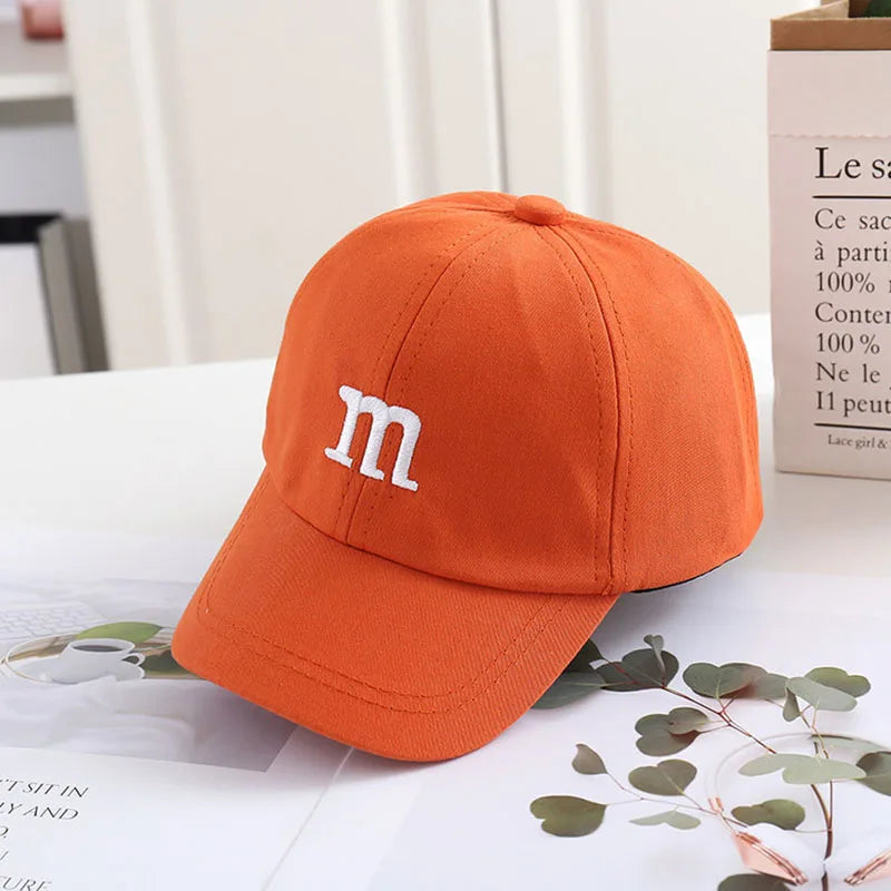 Solid Color Letter Baby Baseball Cap Simple Embroidered Peaked Hat for Toddler Boy Girl Summer Adjustable Kids Sun Hats