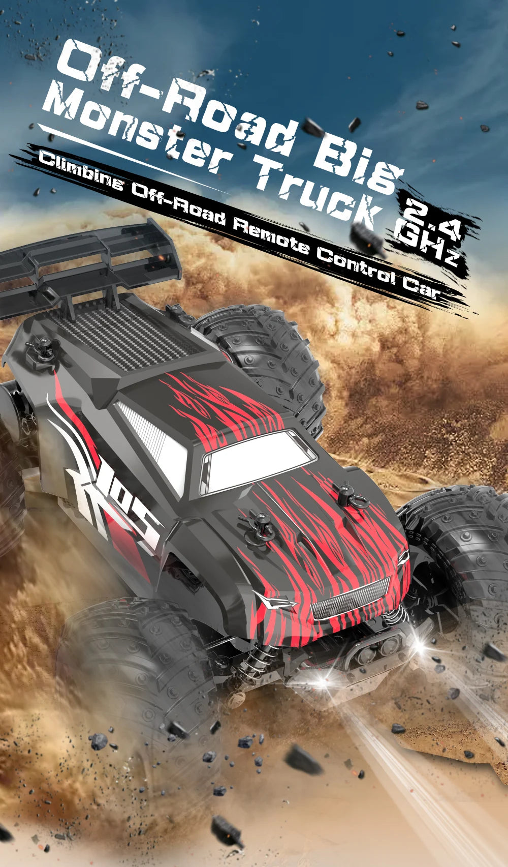 JJRC Q105 Q175 1:18 20 Km/h 2.4GHz Double Motors Drive With LED Light Off Road Remote Control Cars Drift Monster Truck Toys