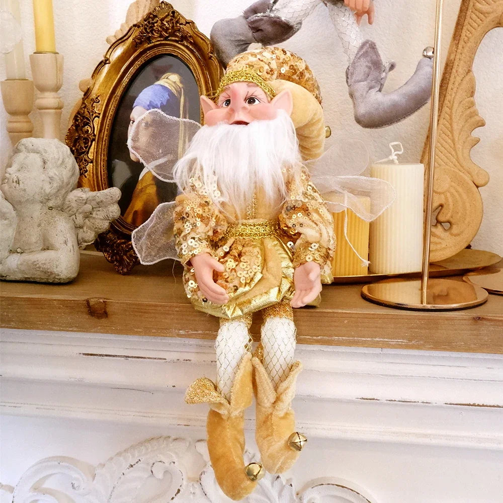 New 50CM Elf Doll Christmas Pendant Ornament Decor Elf Hanging Hanging Standing Decor Navidad New Year Kids Gifts