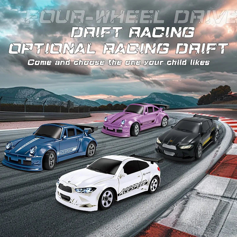 1/64 RC 4WD Drift Car 2.4G High-Speed Racing Car Four-Wheel Mini Desktop Remote Control Car Electric Toys Children Gifts