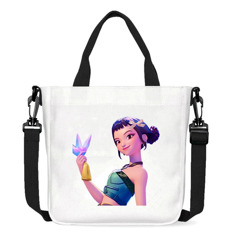 Move K-Pop Demon Hunters Canvas Bag Fashion Printed Handbag Cute Cartoon Anime Commuting Portable Book Storage Bags Pocket Gifts