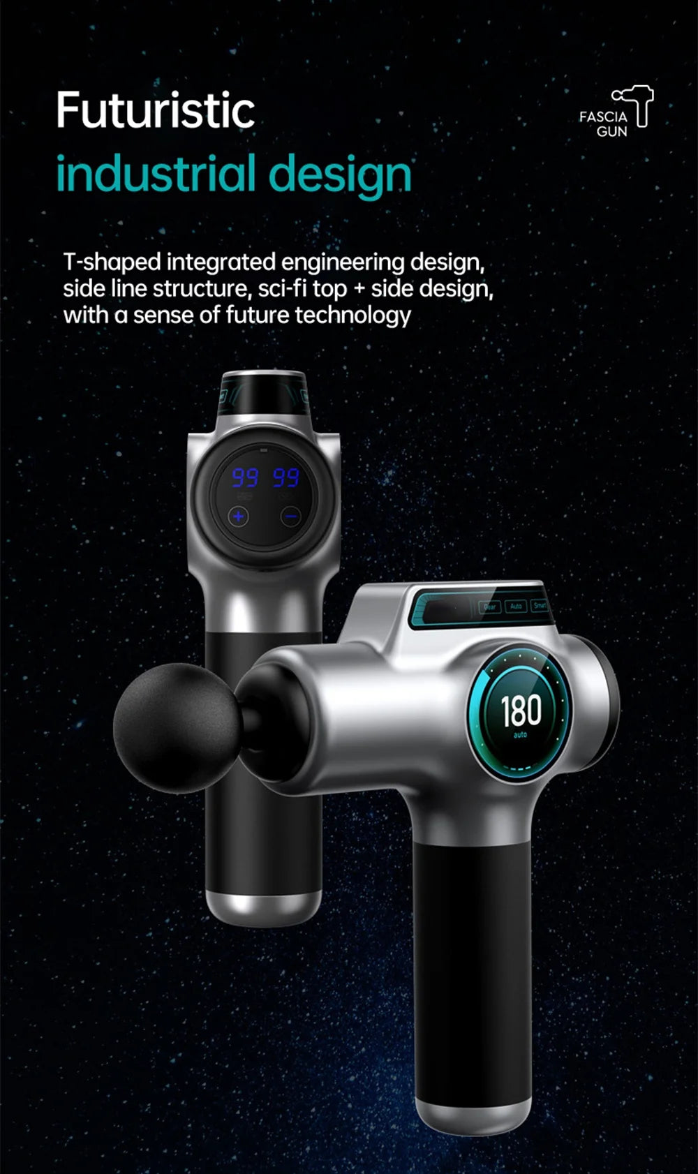 99 Level Massage Gun Fascia Deep Muscle Relax Body Neck Massager Electric Fitness Equipment Noise Reduction Male Female