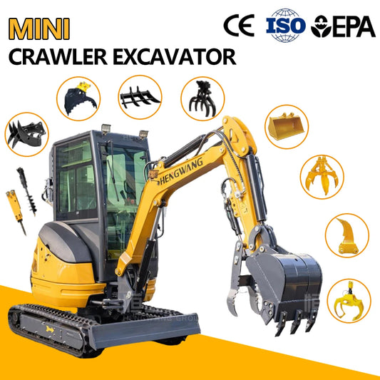 AC Cabin Mini Crawler Excavator Diesel Tractor 2.5 ton Hydraulic Compact Excavators 2 ton Mini Bagger Construction Machinery