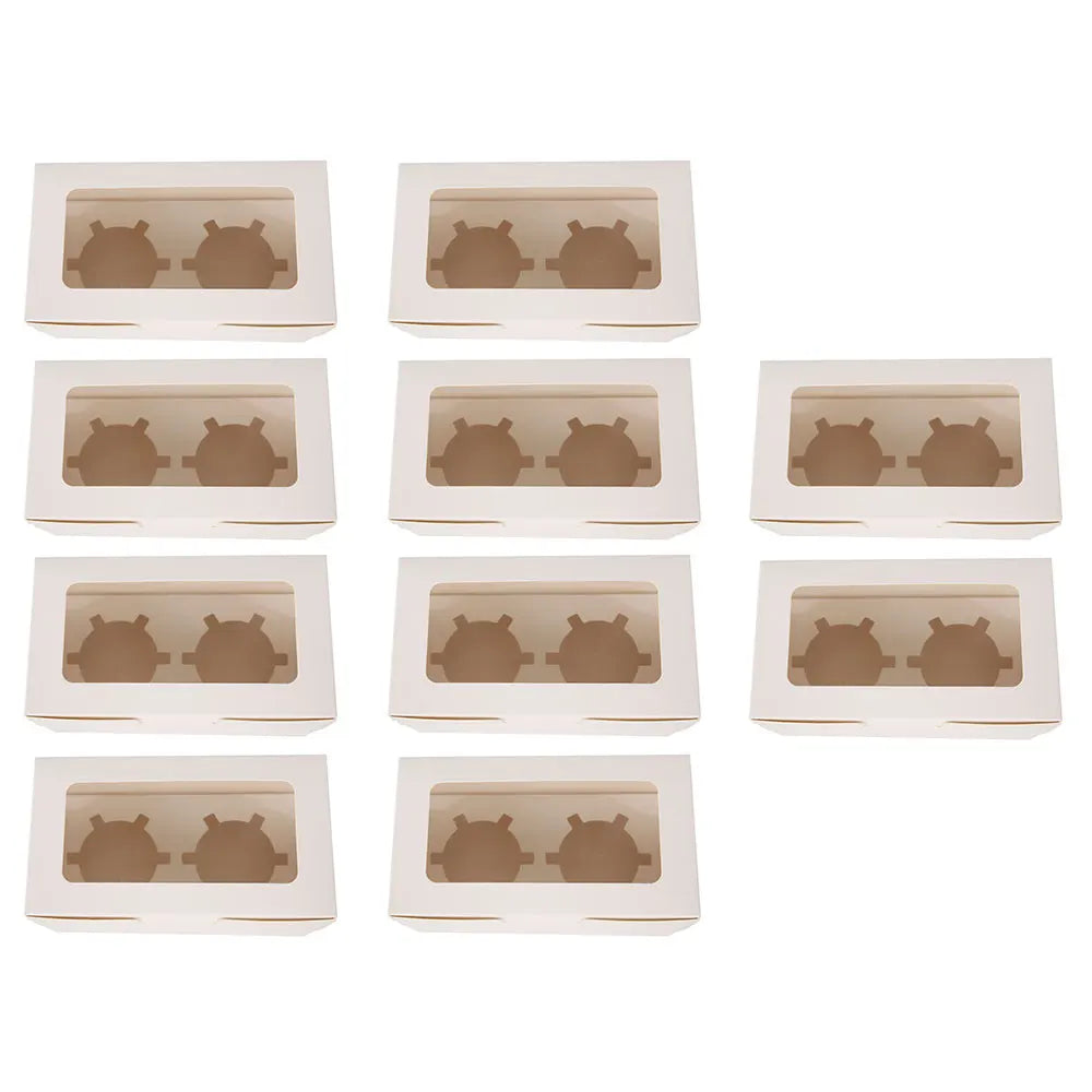 10 to 20PCS Cupcake Boxes 2/4/6 Hole Muffin Boxes Biscuit Box Clear Window Cake Holder for Weddings Christmas Birthdays Party Fa