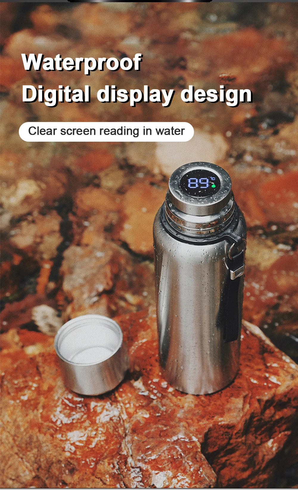 600-1500ml 316 Stainless Steel Thermos Bottle LED Temperature Display  Thermal Mug Vacuum Flask Water Bottle For Outdoor Camping