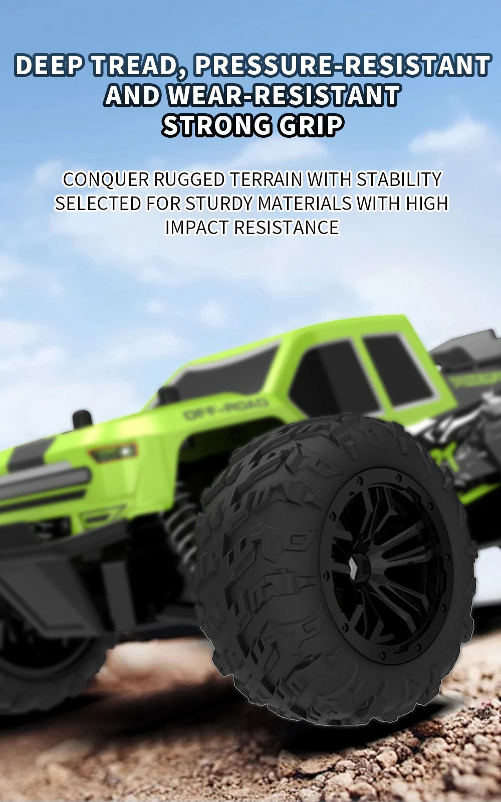 2.4G Remote Control Car with Light RC Vehicle RC Racing Car 20KM/H High Speed Off-Road Climbing Remote Control Toy Gift for Kids