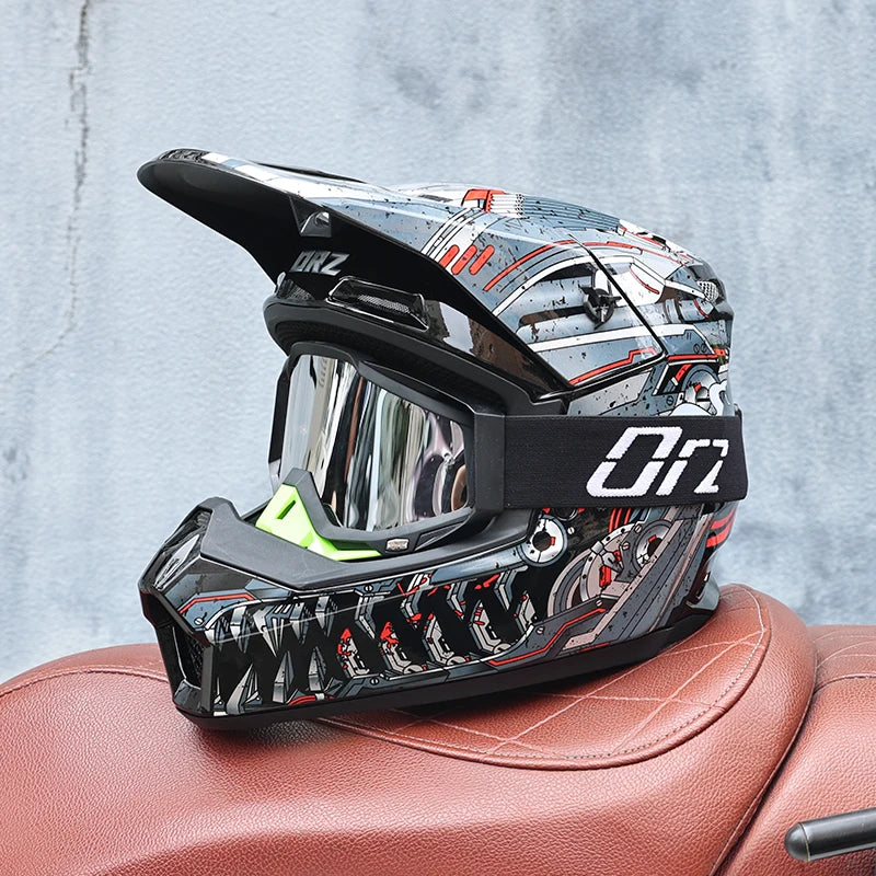 903-Motorcycle off-road helmet, fully covered electric vehicle, pulling full helmet, mountain downhill, all season