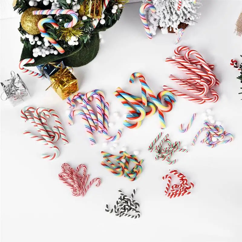 15/30PCS Candy Cane Christmas Tree Hanging Decor Xmas Prop Ornaments Navidad Natal Happy Ornaments Christmas