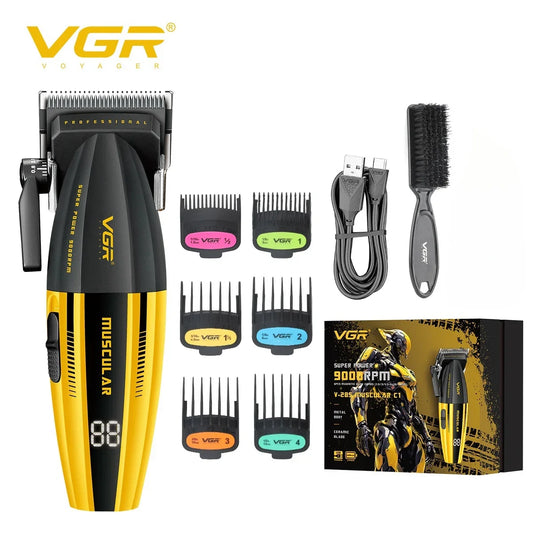 VGR Electric Hair Trimmers Professional 9000RPM Hair Clippers Rechargeable Haircut Machine Adjustable Barber Tool for Men V-285