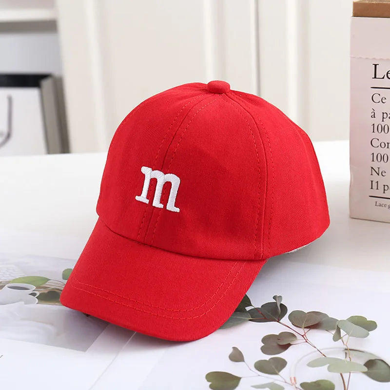 Solid Color Letter Baby Baseball Cap Simple Embroidered Peaked Hat for Toddler Boy Girl Summer Adjustable Kids Sun Hats