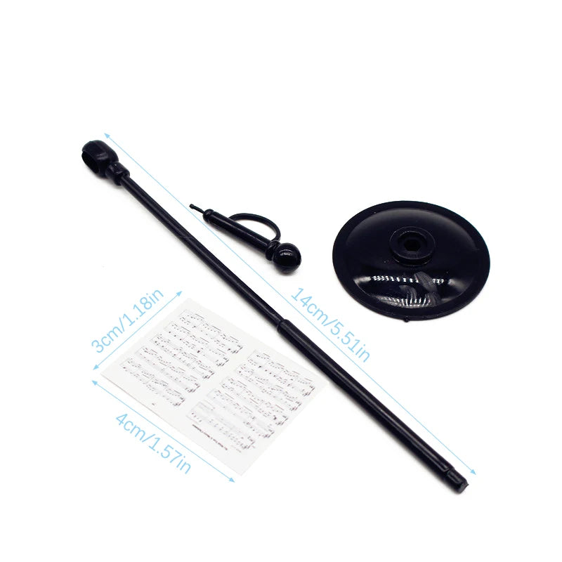 1:12 Dollhouse Miniature Guitar Microphone Sheet Music Combination Musical Instrument Furniture Model Decor Accessory