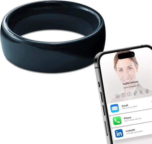 Ntag215 NFC Full Ceramic Smart Ring Compatible with NFC Enabled Phones and Devices Programmable 504 Bytes for Bussiness Tags