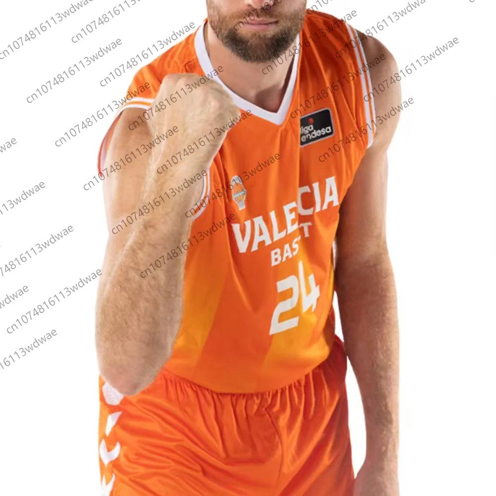Spain Basketball League Jersey Men Sports Vest Valencia Basket Jersey Kit Jaime Pradilla 4 Basketball Vest KID Jersey Kit