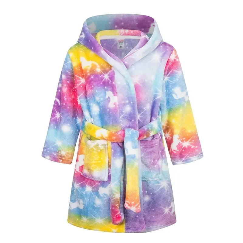 Kids Sleepwear Robe Autumn Winter Flannel Warm Bathrobe For Girls 1-11 Years Toddler Children Pajamas For Boys Girl Pajamas