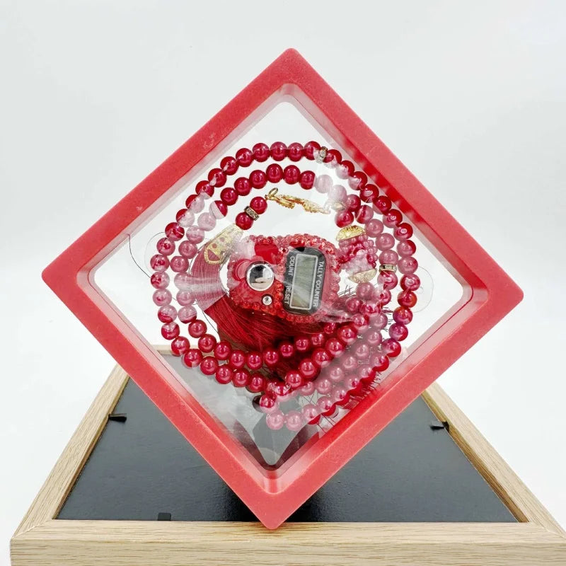 Muslim Prayer Beads Bracelet And Finger Counter Set Colour 99 Imitation Pearl Bracelets Resettable Finger Counter Ring