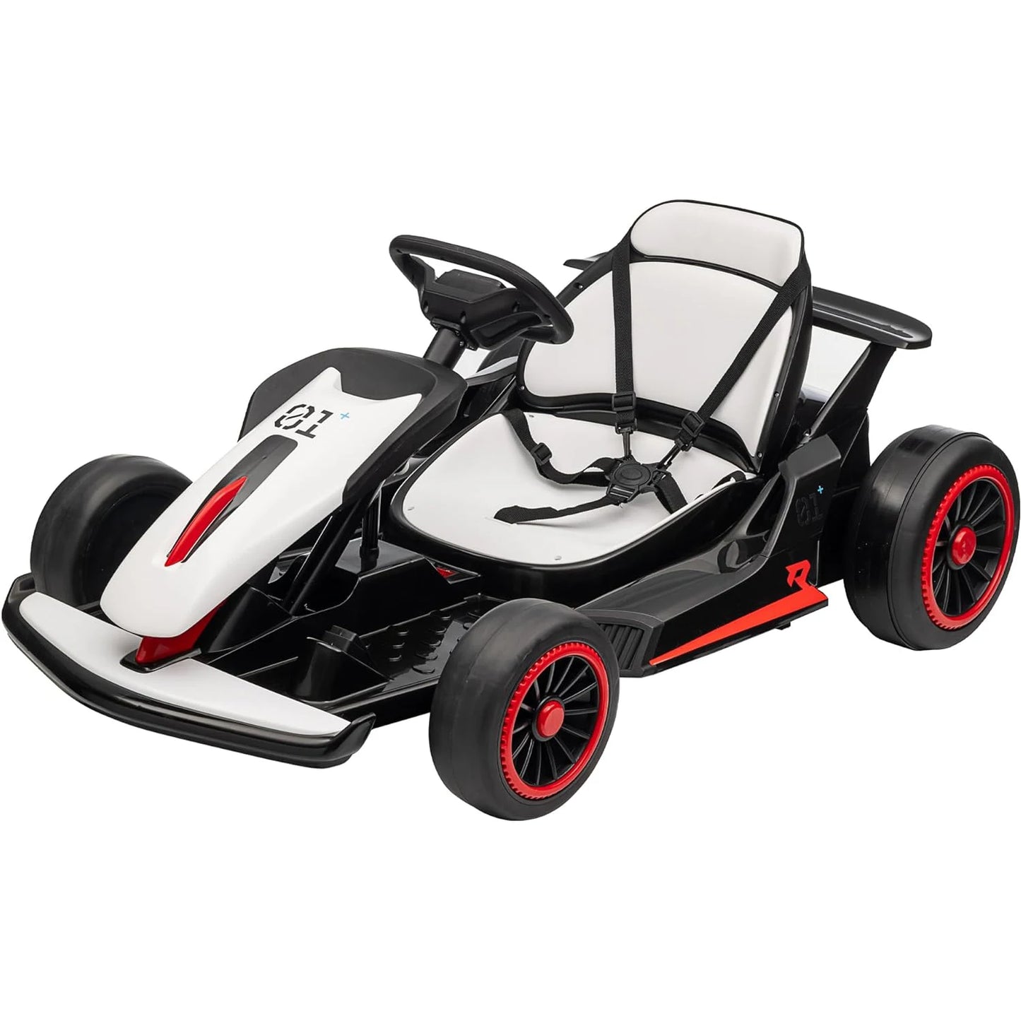 24V 7Ah Outdoor Ride On Toy Go Kart Electric Drift Kart Car 2 * 200W Motor 8.1 MPH, LED Lights, Toy Race Car for Kids 6-12 Years