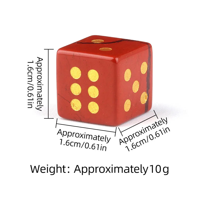 5pc 1.6cm Natural stone amethyst dice Agate tiger eye stone particle Guess the number of points wholesale