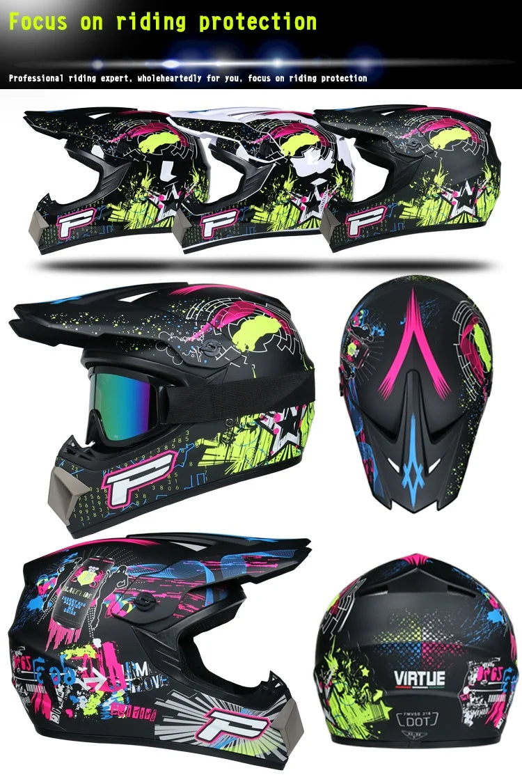 Safety Motocross Helmet man Casco Motocross Bicycle Downhill Capacete ATV Cross Helmet Child Motorcycle Helmet Dot Abs Unisex