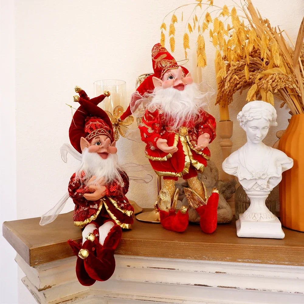 New 50CM Elf Doll Christmas Pendant Ornament Decor Elf Hanging Hanging Standing Decor Navidad New Year Kids Gifts