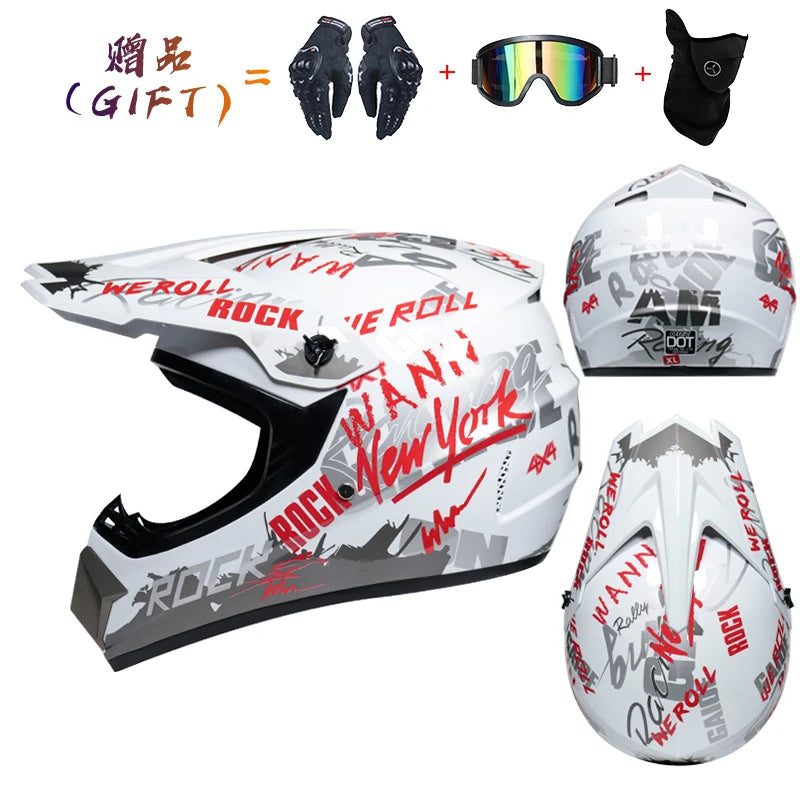 Sturen 3 Stuks Gift Flip Up Motorhelm Kinderen motocross Off Road Helm ATV Dirt bike Downhill MTB DH racing helm.
