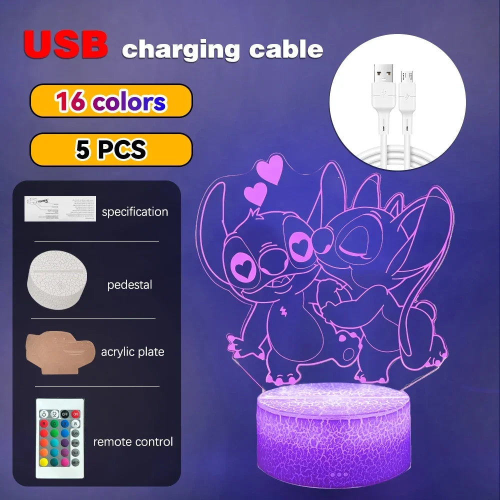 LED Night Ligh Illusion Stitch Lamps Remote Control Smart Touch Home Room Decor Lamp Christmas Valentine's Day Birthday Gifts