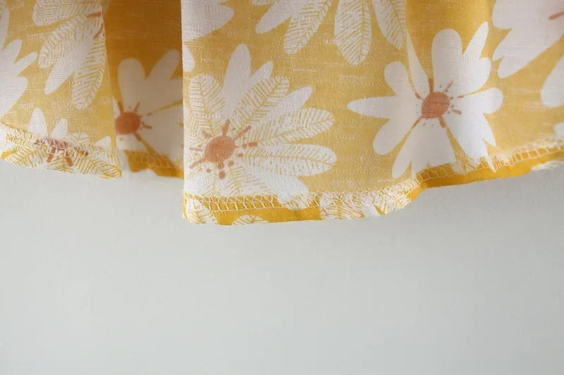 (Girls 0-3 Years Old) Summer New Girls Dress Floral Print Little Fresh Everyday Sweet Princess Dress with Bow