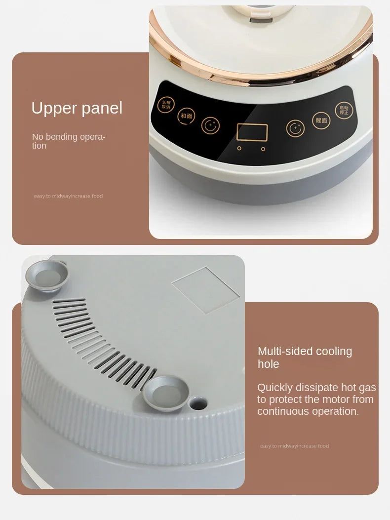 Small household kneading machine with dough mixer, fully automatic stainless steel flour mixer, bread maker