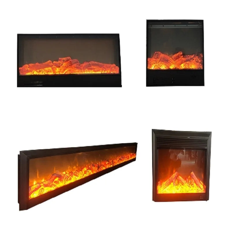 Modern Electric Fireplace LED Flame Heater 1500W Remote Control Steel Material for Household Hotel Use English Operating