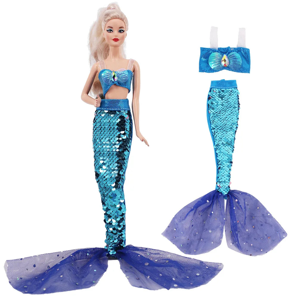 Pop Doll Clothes Mermaid Swimsuit Fishtail Skirt Series For 30CM Doll&BJD Doll Accessories,Our Generation Festival Gift Girl Toy