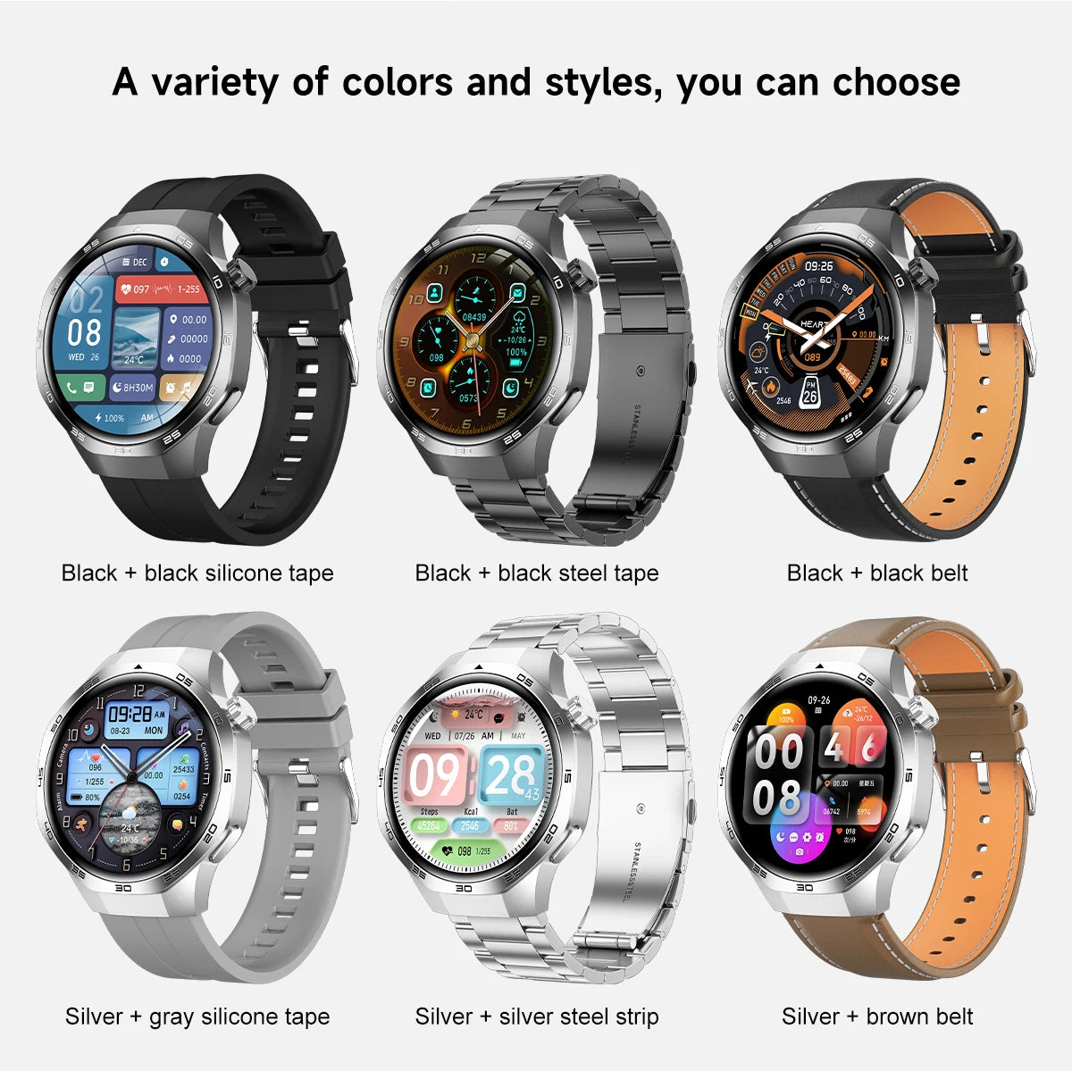 2025 New GT5 Pro GPS Track Compass Smart Watch Men 360*360 AMOLED Screen NFC BT Call Waterproof Health Monitor Man Smartwatches