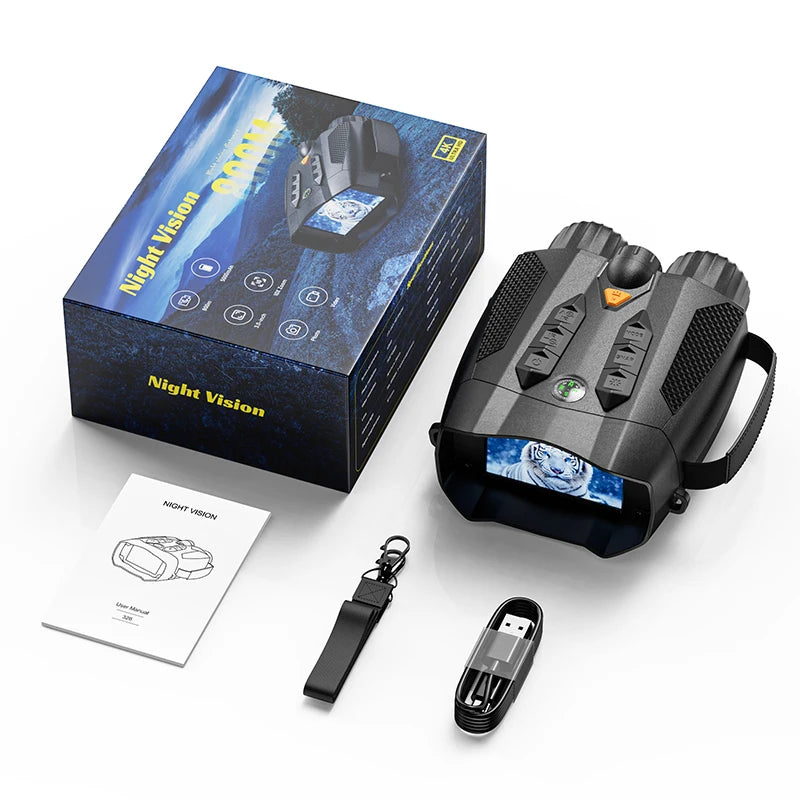 4K HD Night Vision Goggles Binoculars 10X Zoom Infrared 5000mAh Digital Telescope Camera 800M for Outdoor Hunting Camping Tools