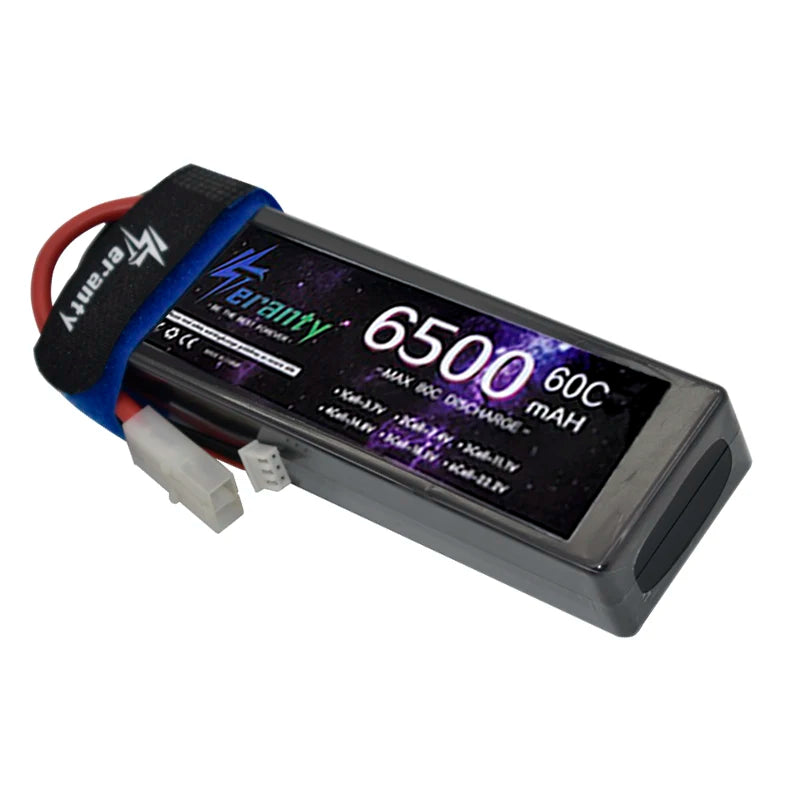 7.4V Hard Case Battery Teranty 2S 6500mah 60C Lipo Battery With T Plug For RC Car Boat Vehicles Helicopter Truck Truggy Traxxas
