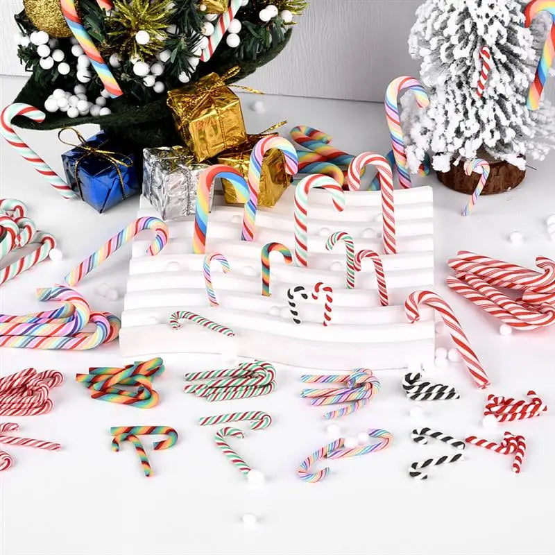 15/30PCS Candy Cane Christmas Tree Hanging Decor Xmas Prop Ornaments Navidad Natal Happy Ornaments Christmas