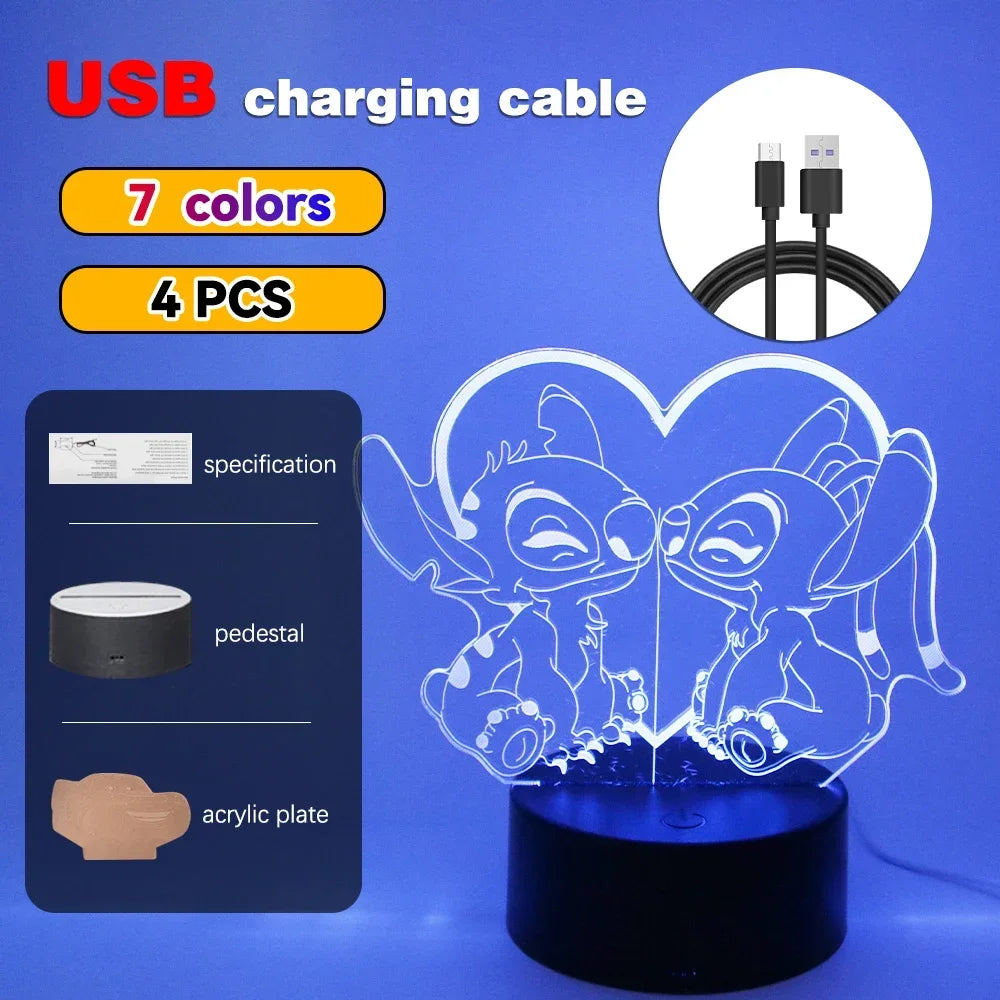 LED Night Ligh Illusion Stitch Lamps Remote Control Smart Touch Home Room Decor Lamp Christmas Valentine's Day Birthday Gifts