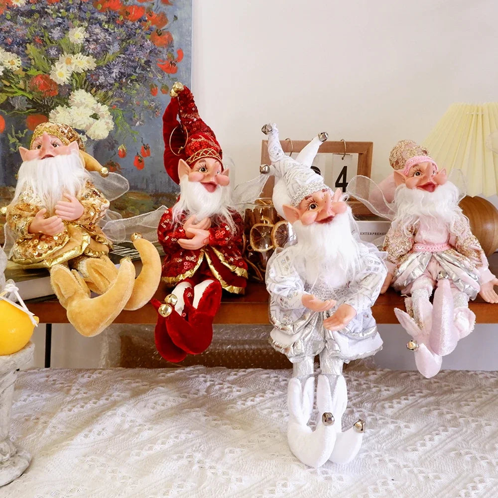 New 50CM Elf Doll Christmas Pendant Ornament Decor Elf Hanging Hanging Standing Decor Navidad New Year Kids Gifts