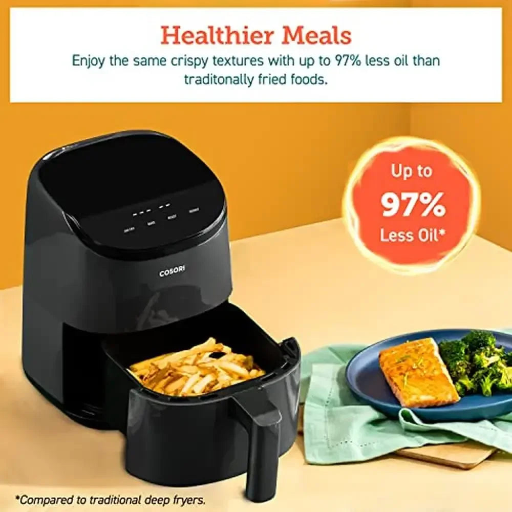 Mini Airfryer Oven 2.1 Qt Portable Low-noise Nonstick Basket 30 Recipes Included