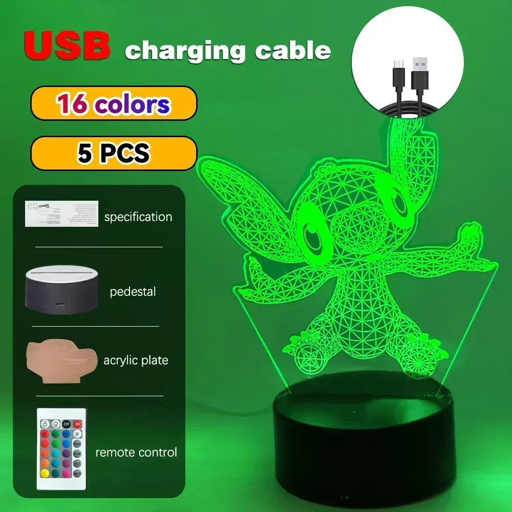 LED Night Ligh Illusion Stitch Lamps Remote Control Smart Touch Home Room Decor Lamp Christmas Valentine's Day Birthday Gifts