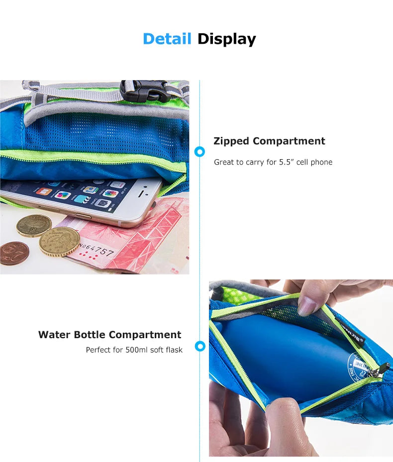 AONIJIE E908 Running Hand-held Water Bottle Kettle Holder Wrist Storage Bag Hydration Pack Hydra Fuel Soft Flask Marathon Race
