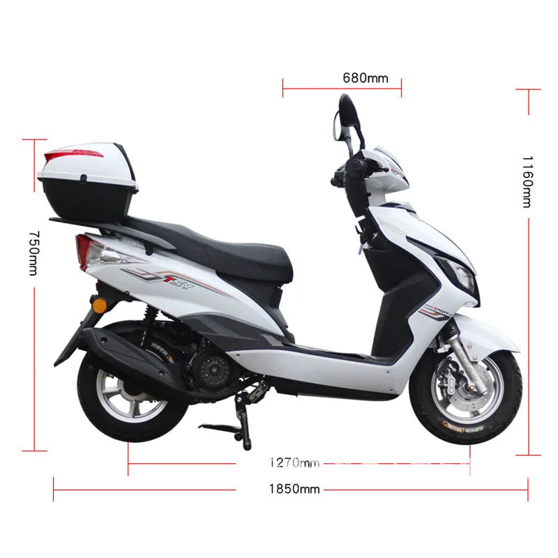 Motorcycle M8 Scooter Motorcycle 125CC Fuel Powered Adult Two Wheel Assist