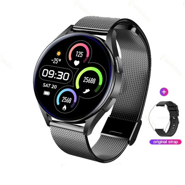 New Fashion Circular Full Touch Smart Watch Women Music Bluetooth Call Digital Watch IP68 Waterproof Smartwatch Men For XiaoMi