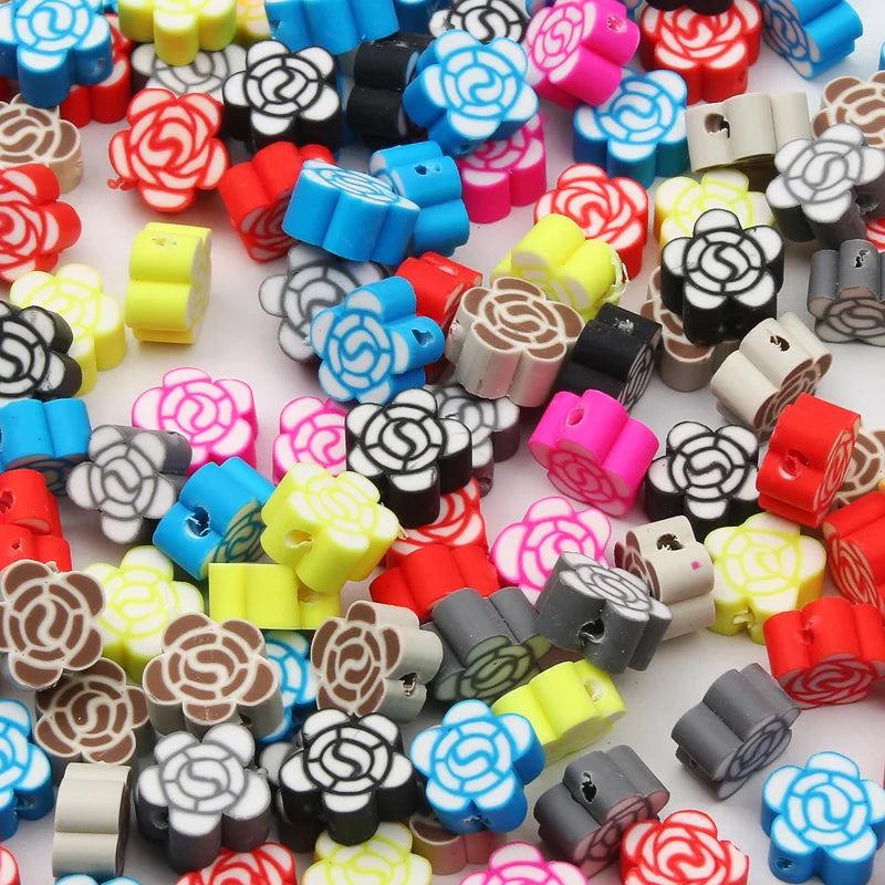 20/50pcs/Lot Mixed Style Pattern Polymer Clay Spacer Beads For Handmade Necklace Bracelet DIY Jewelry Making Accessories