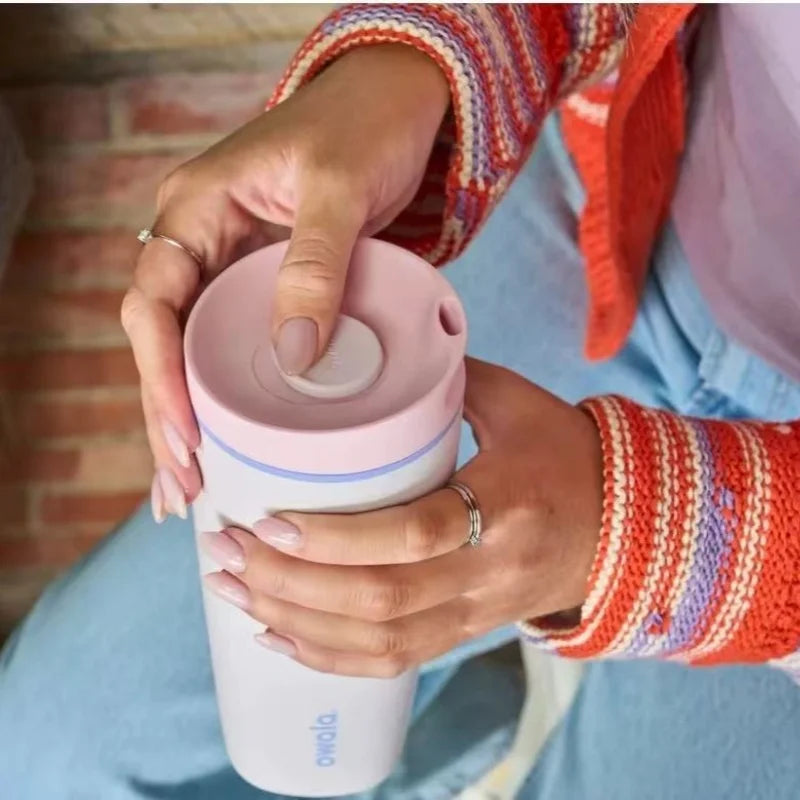 12/20oz Stainless Steel Vacuum Cup Coffee Cup Simple Fashion Men's & Women's Coffee Cup Outdoor Sports Portable Cup Couples Mugs