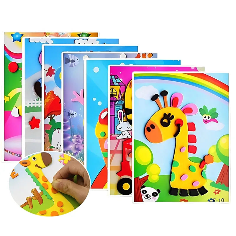 5/10/20pcs Children EVA Foam Sticker Toy 3D Puzzle Early Education Toys Cute Cartoon Animal Puzzle for Kids Toy Girls Gift TMZ