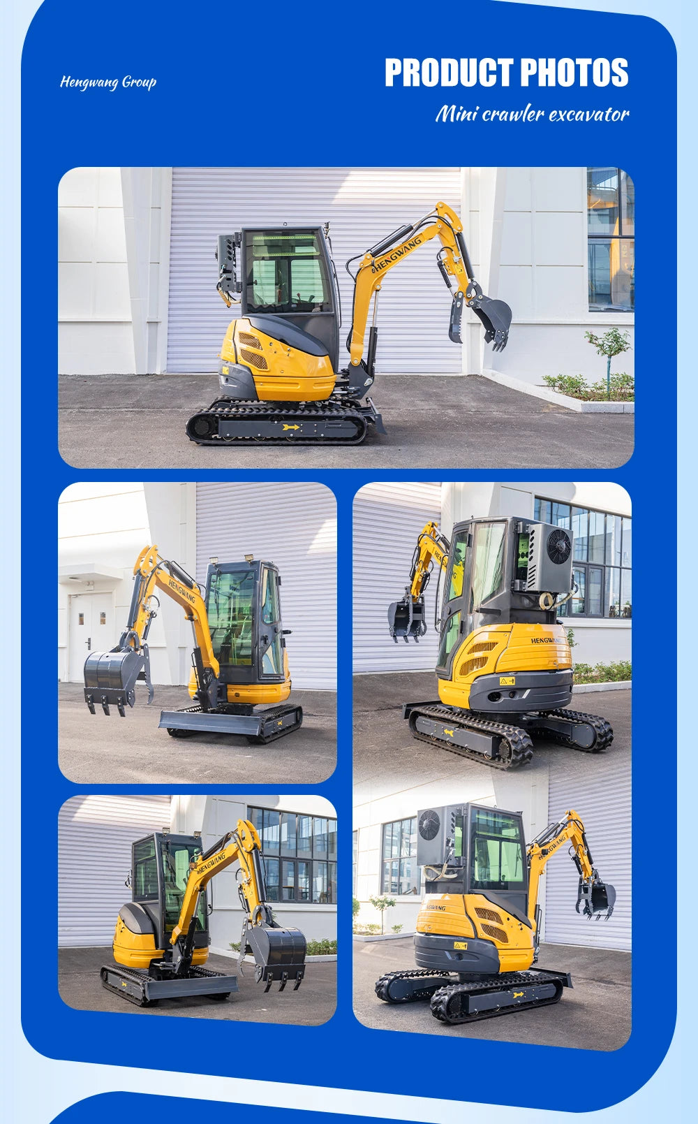 AC Cabin Mini Crawler Excavator Diesel Tractor 2.5 ton Hydraulic Compact Excavators 2 ton Mini Bagger Construction Machinery