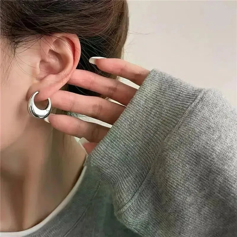 2Pcs Hot Sale Fashion Metal Drop Earrings for Woman, Vintage Hoop Earring Trend Classic Party Wedding Pendant Jewelry Gift